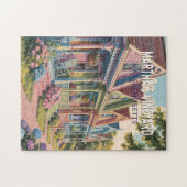 Martha's Vineyard Massachusetts Illustratie Retro Legpuzzel (Horizontaal)