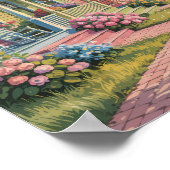 Martha's Vineyard Massachusetts Illustratie Retro Poster (Hoek)