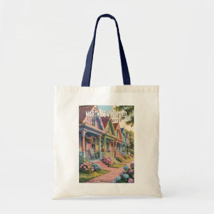 Martha's Vineyard Massachusetts Illustratie Retro Tote Bag