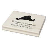 Marthas Vineyard Massachusetts Kaart Bruiloft Datu Rubberstempel (Stempel)