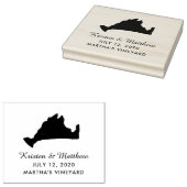 Marthas Vineyard Massachusetts Kaart Bruiloft Datu Rubberstempel (Gestempeld)