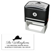 Marthas Vineyard Massachusetts Map Wedding Zelfinktende Stempel (In situ)