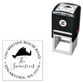 Marthas Vineyard Massachusetts Map Wedding Zelfinktende Stempel (In situ)