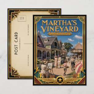 Martha's Vineyard Massachusetts Vintage Art Deco Briefkaart