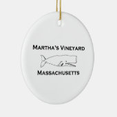 Martha's Vineyard Massachusetts Whale Keramisch Ornament (Rechts)