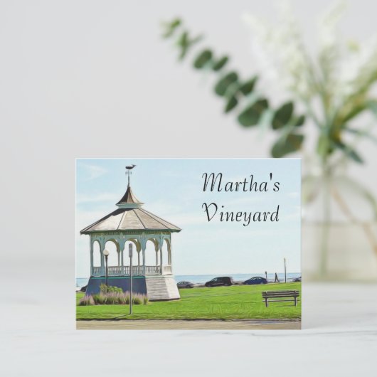 Martha's Vineyard Ocean Bench and Gazebo Briefkaar Briefkaart (Staand voorkant)