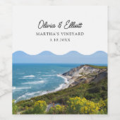 Martha's Vineyard Photo Mariage Étiquette de vin (Étiquettes simples)