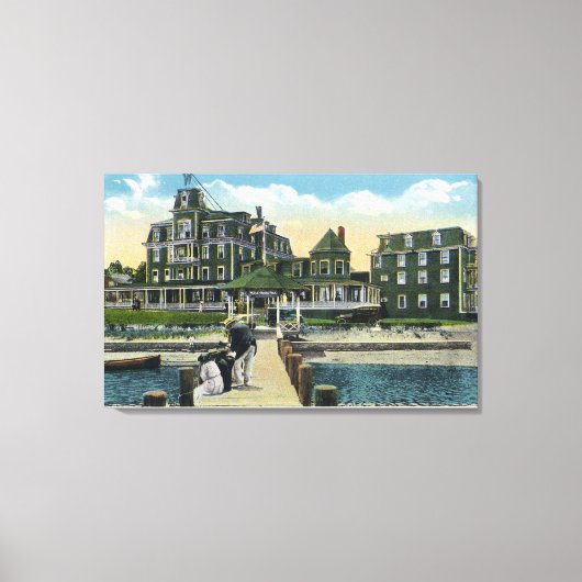 Martha's Vineyard, Pier Uitzicht van het Wesley Ho Canvas Afdruk (Voorkant)