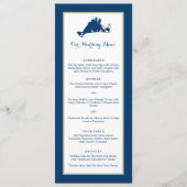 Martha's Vineyard Pink and Blue Wedding Dinner me Menu (Voorkant)
