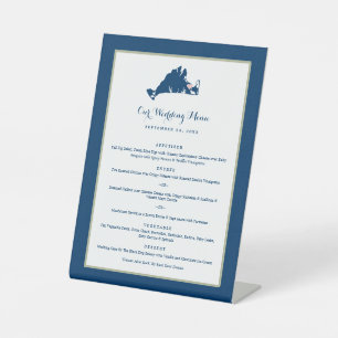 Martha's Vineyard Pink and Blue Wedding Dinner Pe Reclamebord Met Voetstuk