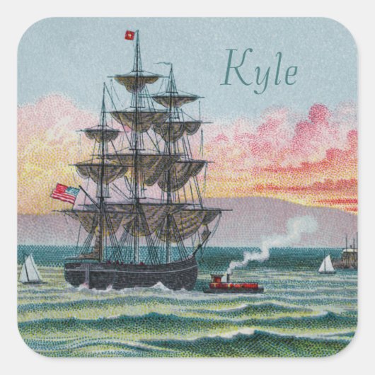 Martha's Vineyard Square Stickers (Voorkant)