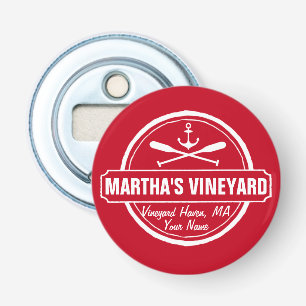 Martha's Vineyard, stad MA, naam, nautisch anker Button Flesopener