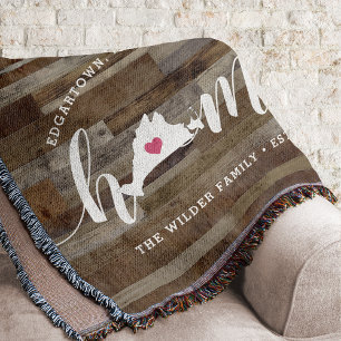 Martha's Vineyard Thuisstad Gepersonaliseerde Hout Deken