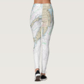 Martha's Vineyard to Block Island Nautische kaart Leggings (Achterkant)