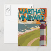 Marthas Vineyard Vintage Travel Poster Briefkaart (Voorkant / Achterkant)
