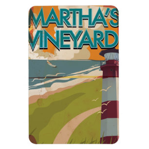 Marthas Vineyard Vintage Travel Poster Magneet