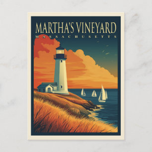 Martha's Vineyard vuurtoren Briefkaart