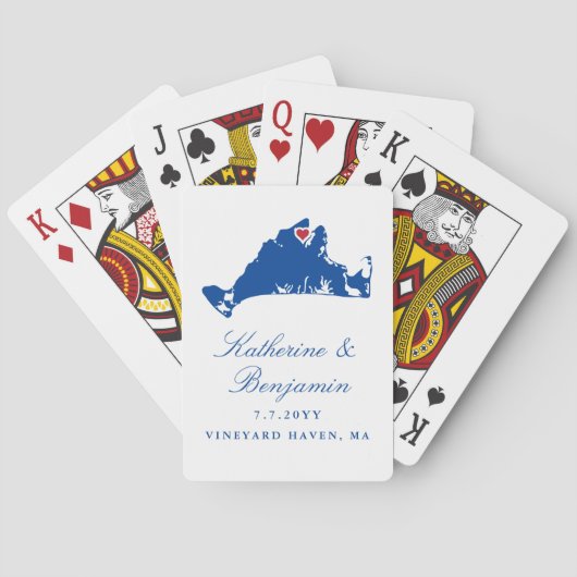 Martha's Vineyard Wedding Favor Vineyard Haven Pokerkaarten (Achterkant)