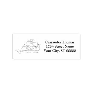 Martha's Vineyard Wijnkaart #1 Naam Retouradres Rubberstempel