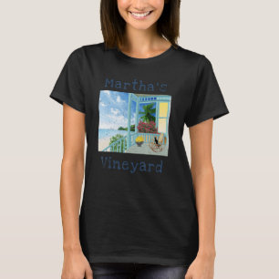 Marthas Vineyard Zomervakantie Cottage Porch Row T-shirt