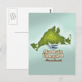 Martha's wijngaard Massachusetts reisposter Briefkaart (Voorkant / Achterkant)
