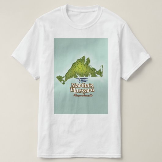 Martha's wijngaard Massachusetts reisposter T-shirt (Design voorkant)
