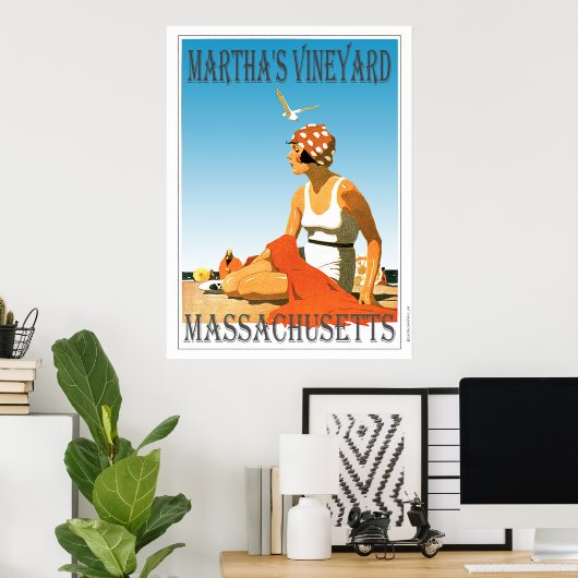 Martha's wijntuin op het strand poster (Thuiskantoor)