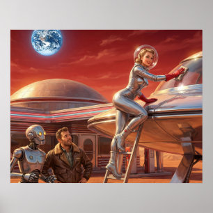 Martiaanse Pitstop – Toekomst uit de jaren 50 Poster