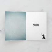 Martial Artist Aikido Stance Gefeliciteerd Heren Kaart (Binnen)