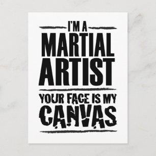 Martial Artist Uw gezicht is mijn canvas Briefkaart