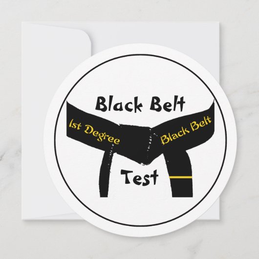 Martial Arts 1e Graad Black Belt Test Uitnodiging (Achterkant)
