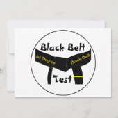 Martial Arts 1e Graad Black Belt Test Uitnodiging (Achterkant)