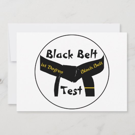 Martial Arts 1e Graad Black Belt Test Uitnodiging (Achterkant)