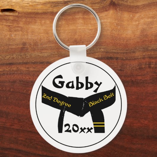 Martial Arts 2e graads Black Belt Sleutelhanger (Voorkant)