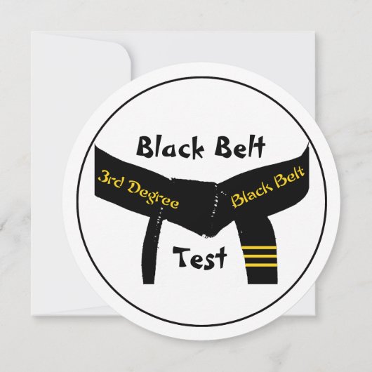 Martial Arts 3e Graad Black Belt Test Uitnodiging (Achterkant)