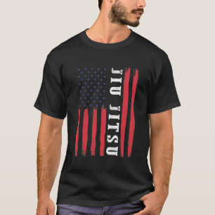 Martial Arts American Flag Braziliaanse Jiu Jitsu T-shirt