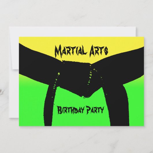 Martial Arts Anniversaire Fête Invitation (Dos)