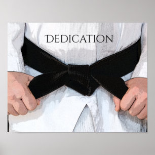 Martial Arts Black Belt Dedication Motivatie Poster
