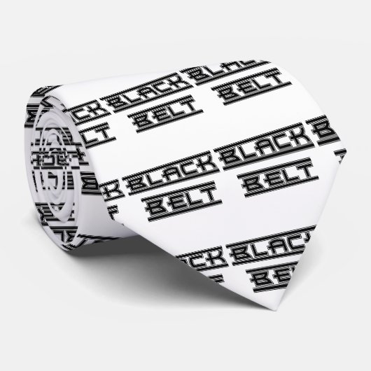 Martial Arts Bold Black Belt Cravate (Roulé)
