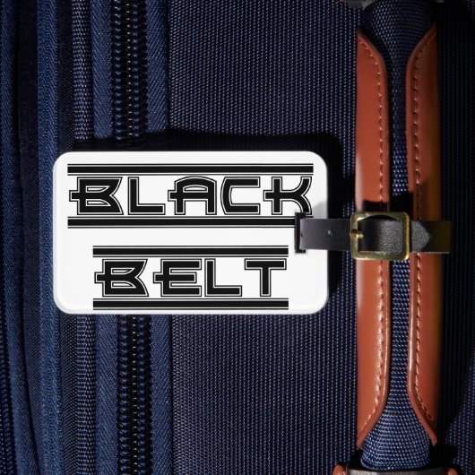 Martial Arts Bold Black Belt Gear Bag Label Bagagelabel (Voorkant Insitu 4)