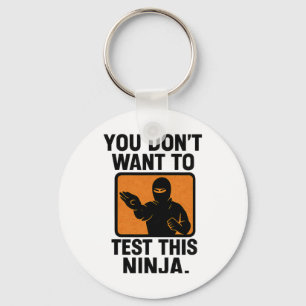 Martial Arts Boxing Ninja Danger Stencil Graphic Sleutelhanger
