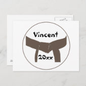 Martial Arts Brown Belt Briefkaart (Voorkant / Achterkant)
