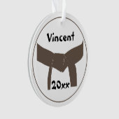 Martial Arts Brown Belt Dated Ornament (voorkant)