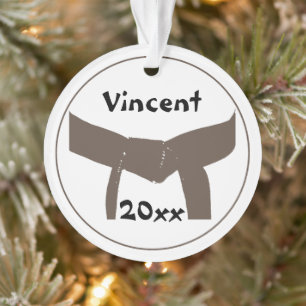Martial Arts Brown Belt gedateerd Ornament