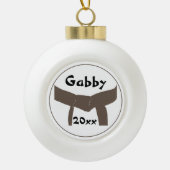 Martial Arts Brown Belt Keramische Bal Ornament (Voorkant)