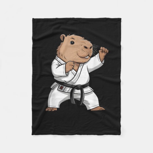 Martial Arts Capybara Funny Karate Taekwondo Jiu J Fleece Deken (Voorkant)