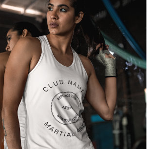 Martial Arts Club Name Large Logo op Front Tanktop