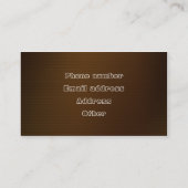 Martial Arts Coach Brown Visitekaartje (Achterkant)