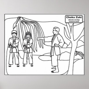 Martial Arts Coloring Poster voor kinderen Choku Z