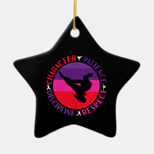 Martial Arts Core Values - Karate Keramisch Ornament